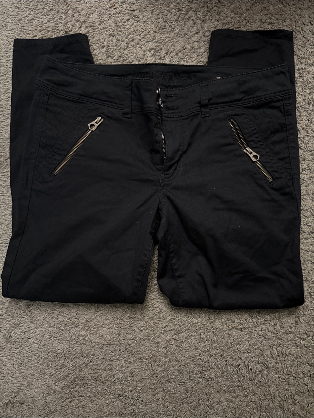 American Eagle Outfitters Black Slim Zip Pocket Pants